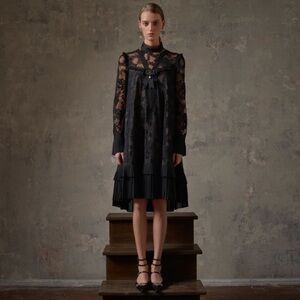 Authentic Erdem x H&M Black lace trapeze dress size XS
